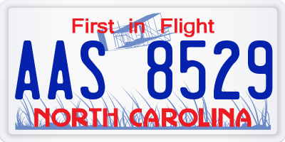 NC license plate AAS8529