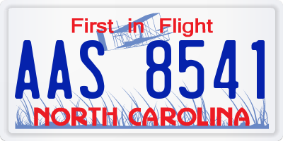 NC license plate AAS8541