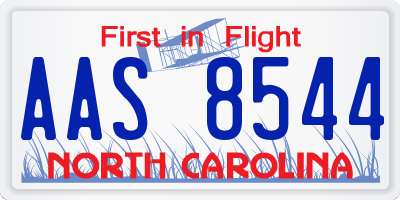 NC license plate AAS8544
