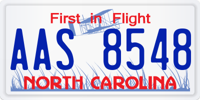 NC license plate AAS8548