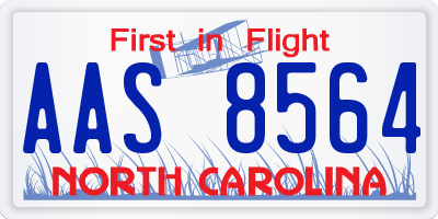 NC license plate AAS8564