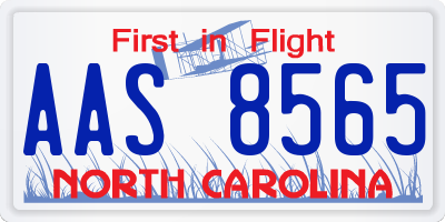 NC license plate AAS8565