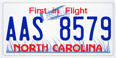 NC license plate AAS8579