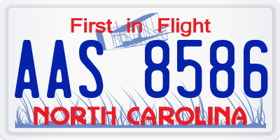 NC license plate AAS8586