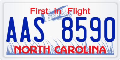 NC license plate AAS8590