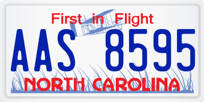 NC license plate AAS8595