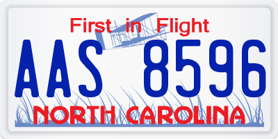 NC license plate AAS8596