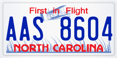 NC license plate AAS8604