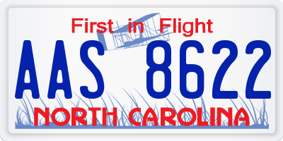 NC license plate AAS8622