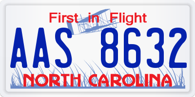 NC license plate AAS8632