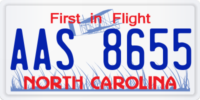 NC license plate AAS8655