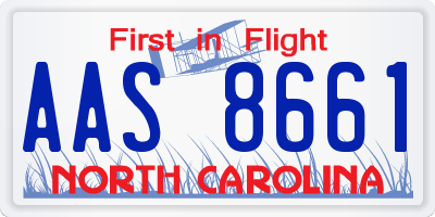 NC license plate AAS8661