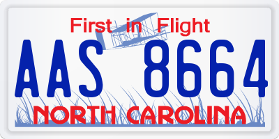 NC license plate AAS8664