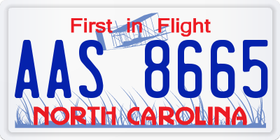 NC license plate AAS8665