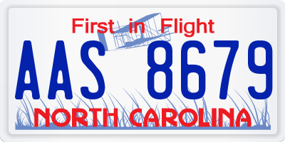 NC license plate AAS8679