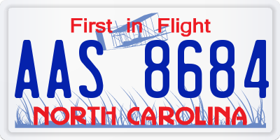 NC license plate AAS8684