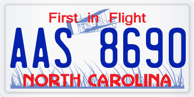 NC license plate AAS8690