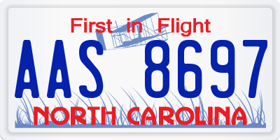 NC license plate AAS8697