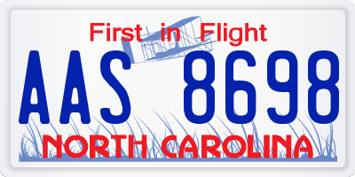 NC license plate AAS8698