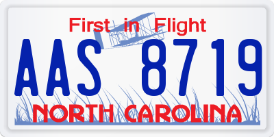 NC license plate AAS8719