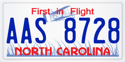 NC license plate AAS8728