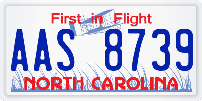 NC license plate AAS8739