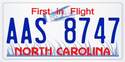 NC license plate AAS8747