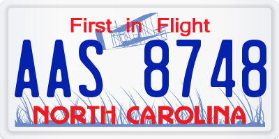 NC license plate AAS8748