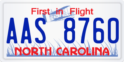 NC license plate AAS8760