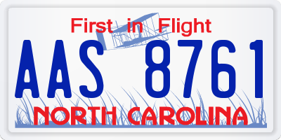 NC license plate AAS8761