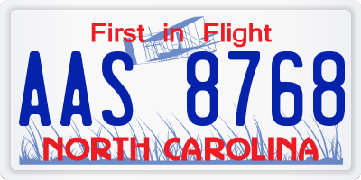 NC license plate AAS8768