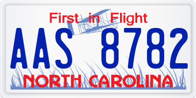 NC license plate AAS8782