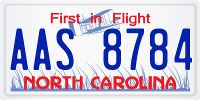 NC license plate AAS8784