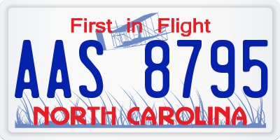 NC license plate AAS8795