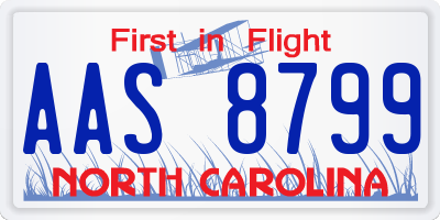 NC license plate AAS8799