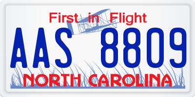 NC license plate AAS8809