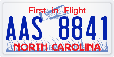 NC license plate AAS8841