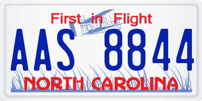 NC license plate AAS8844