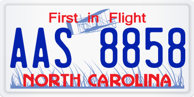 NC license plate AAS8858