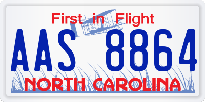 NC license plate AAS8864