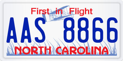 NC license plate AAS8866