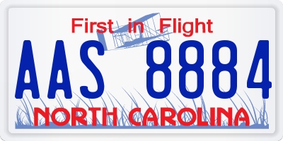 NC license plate AAS8884