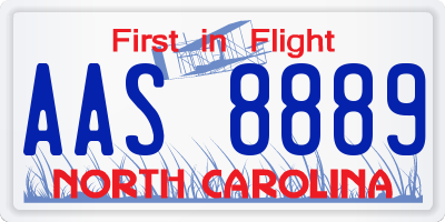 NC license plate AAS8889