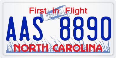 NC license plate AAS8890