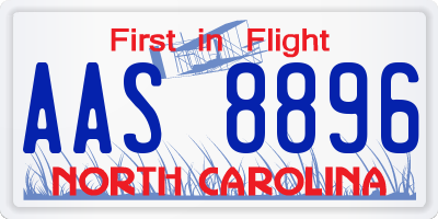 NC license plate AAS8896