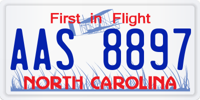 NC license plate AAS8897
