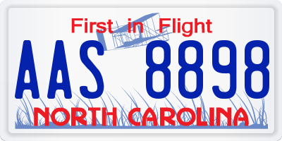 NC license plate AAS8898