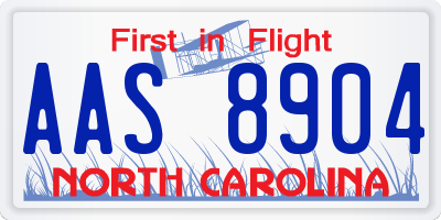NC license plate AAS8904