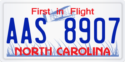 NC license plate AAS8907