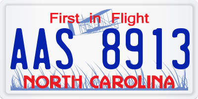 NC license plate AAS8913